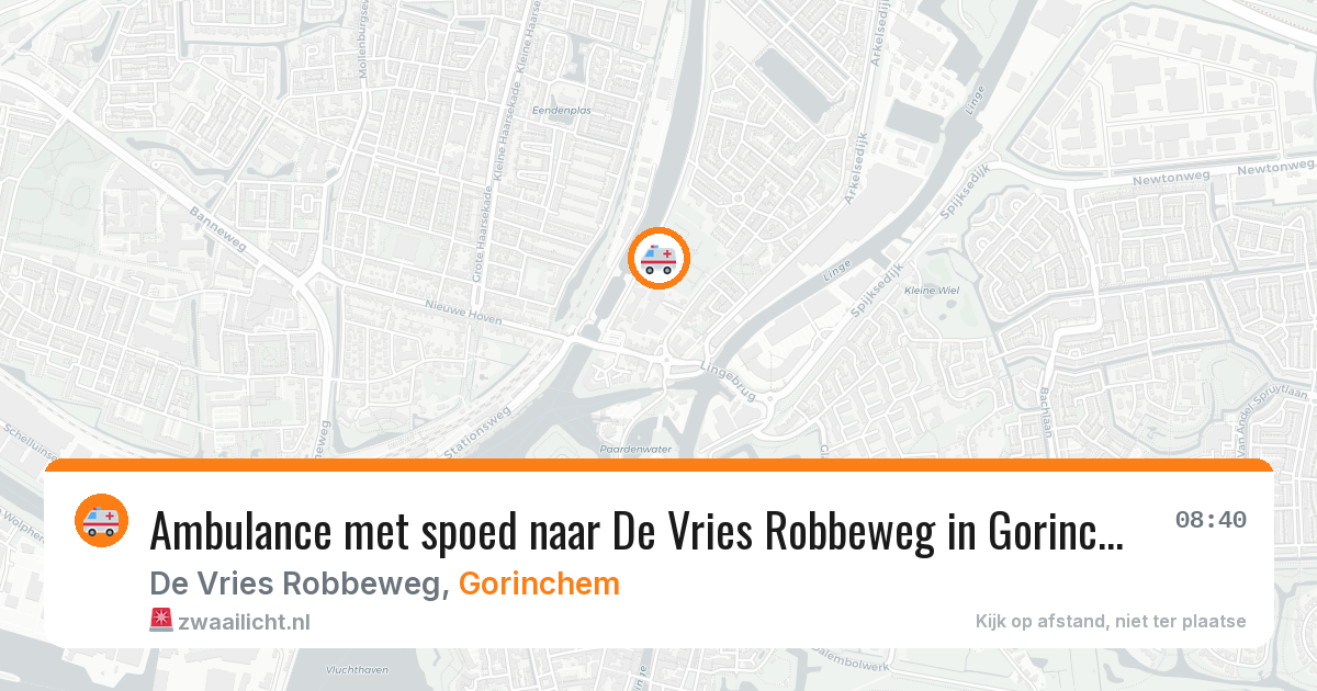 Ambulance met spoed naar De Vries Robbeweg in Gorinchem — 25 jun 2026
