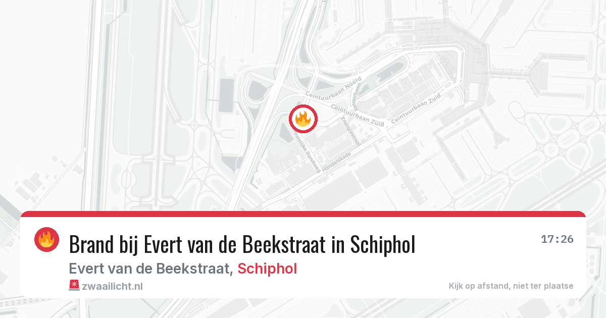 Brand bij Evert van de Beekstraat in Schiphol — 12 aug 2026