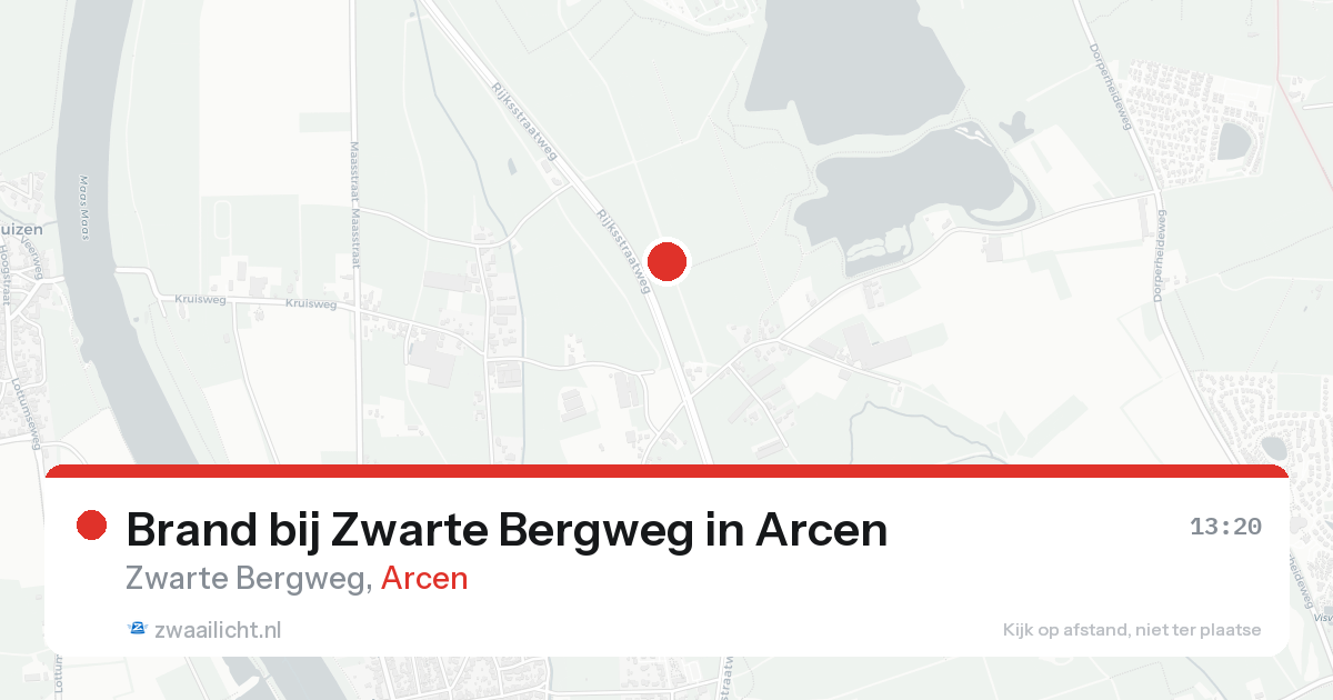 Brand bij Zwarte Bergweg in Arcen — 15 aug 2026