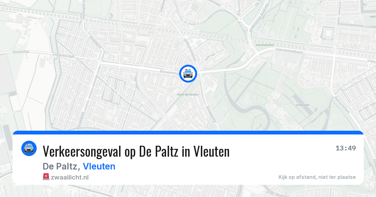 Verkeersongeval op De Paltz in Vleuten — 31 mei 2026