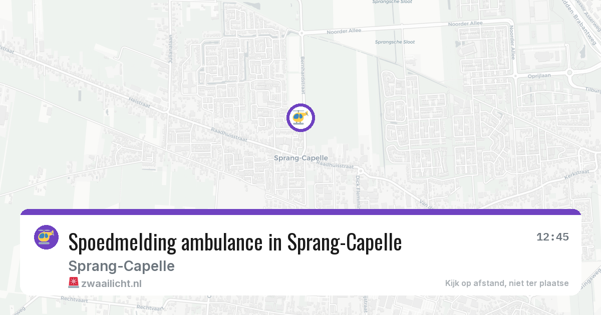 Spoedmelding ambulance in Sprang-Capelle — 30 jul 2026