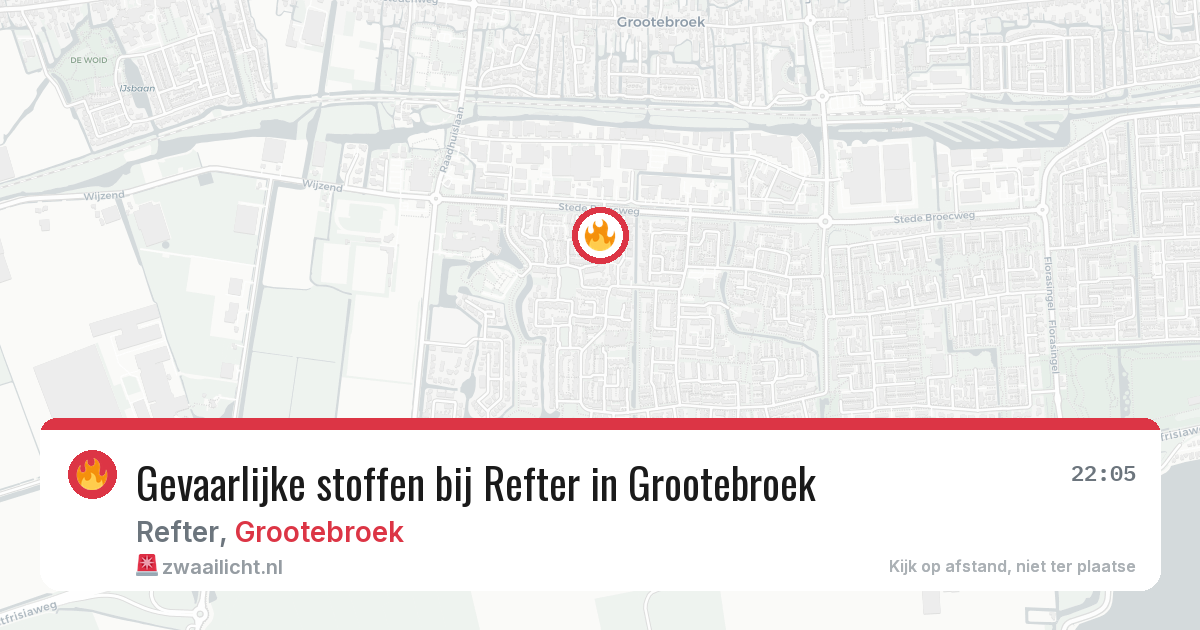 Gevaarlijke stoffen bij Refter in Grootebroek — 27 jul 2026
