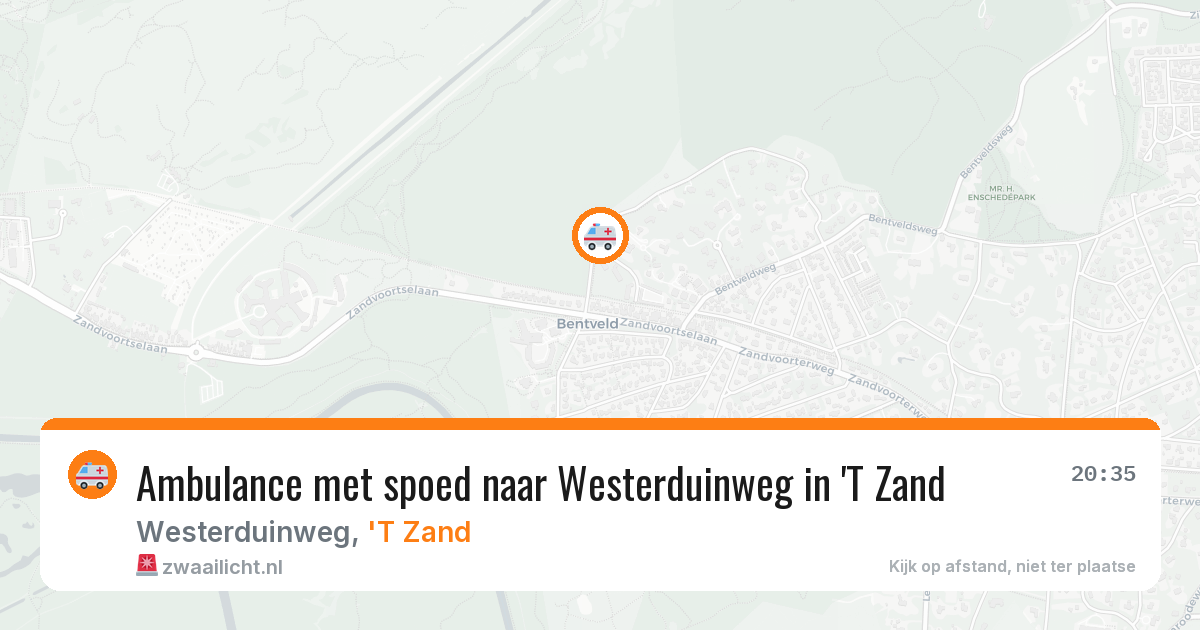 Ambulance met spoed naar Westerduinweg in 'T Zand — 16 mei 2026