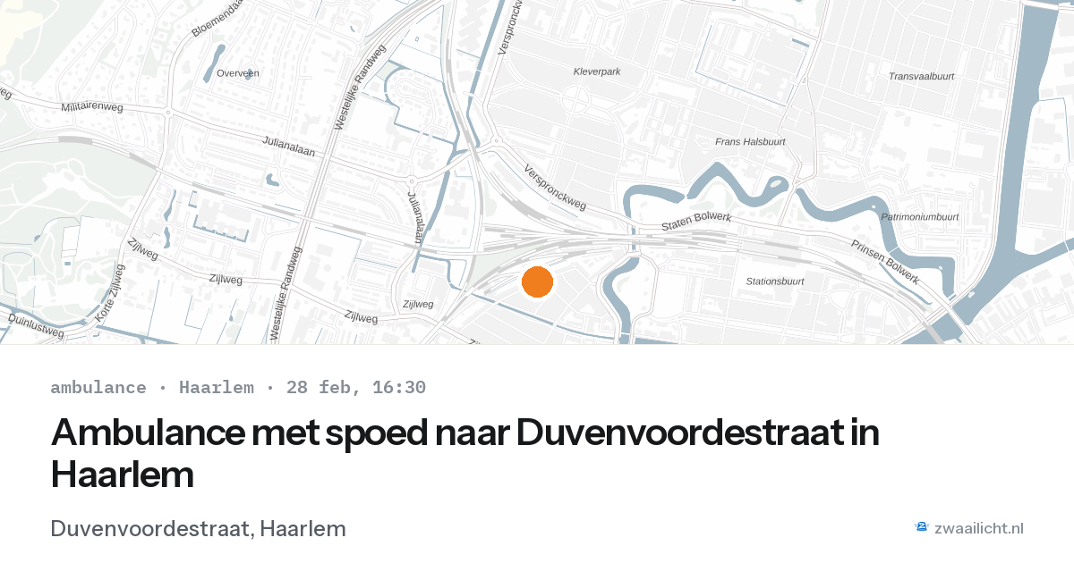 Ambulance met spoed naar Duvenvoordestraat in Haarlem — 28 feb 2026