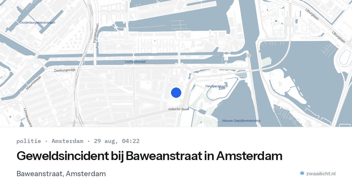 Geweldsincident bij Baweanstraat in Amsterdam — 29 aug 2026