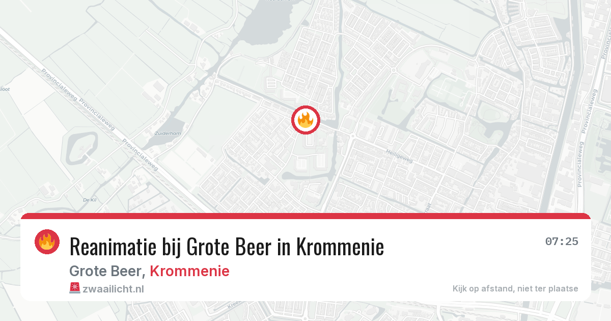 Reanimatie bij Grote Beer in Krommenie — 14 aug 2026