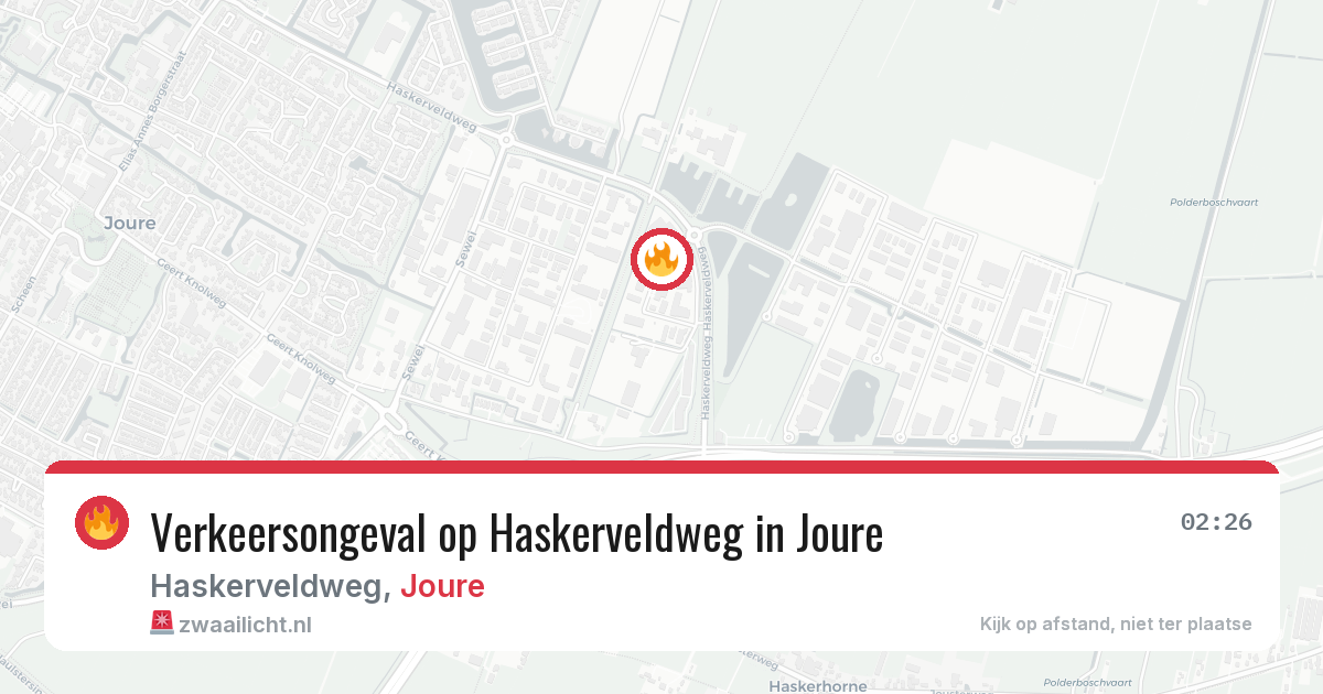 Verkeersongeval op Haskerveldweg in Joure — 10 jul 2026