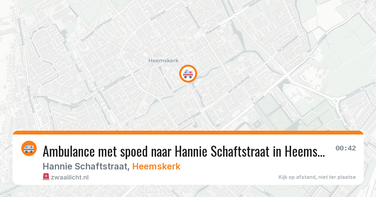 Ambulance met spoed naar Hannie Schaftstraat in Heemskerk — 8 mei 2026