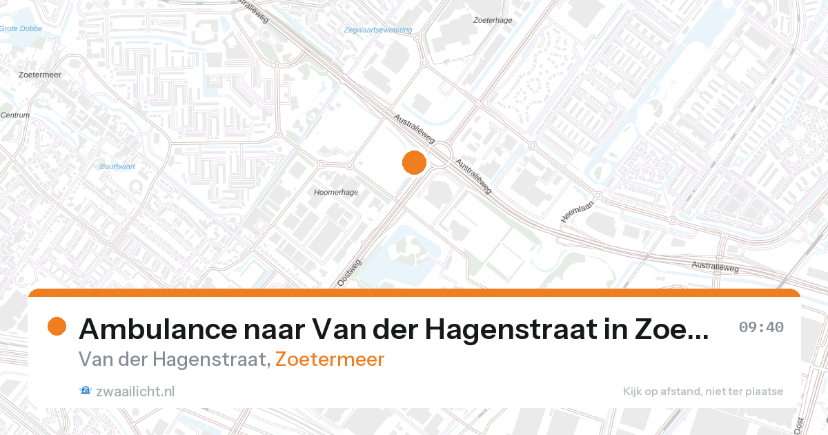 Ambulance naar Van der Hagenstraat in Zoetermeer — 14 aug 2026