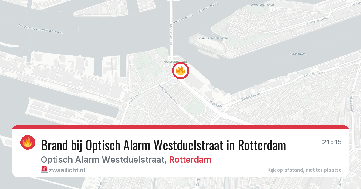 Brand bij Optisch Alarm Westduelstraat in Rotterdam — 10 aug 2026