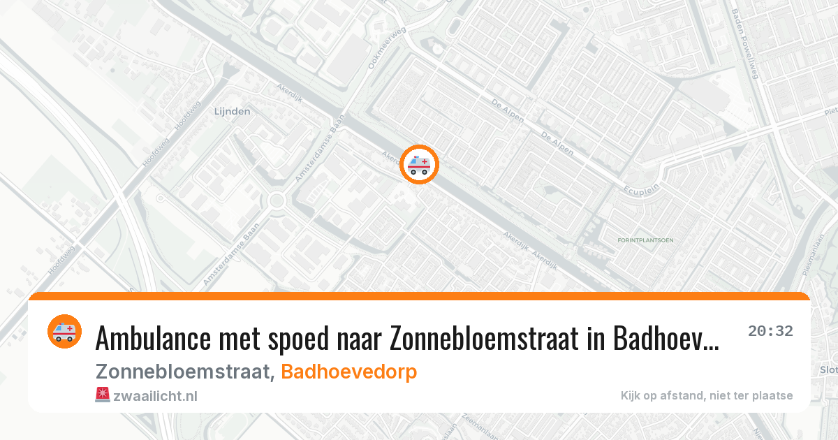 Ambulance met spoed naar Zonnebloemstraat in Badhoevedorp — 1 apr 2026