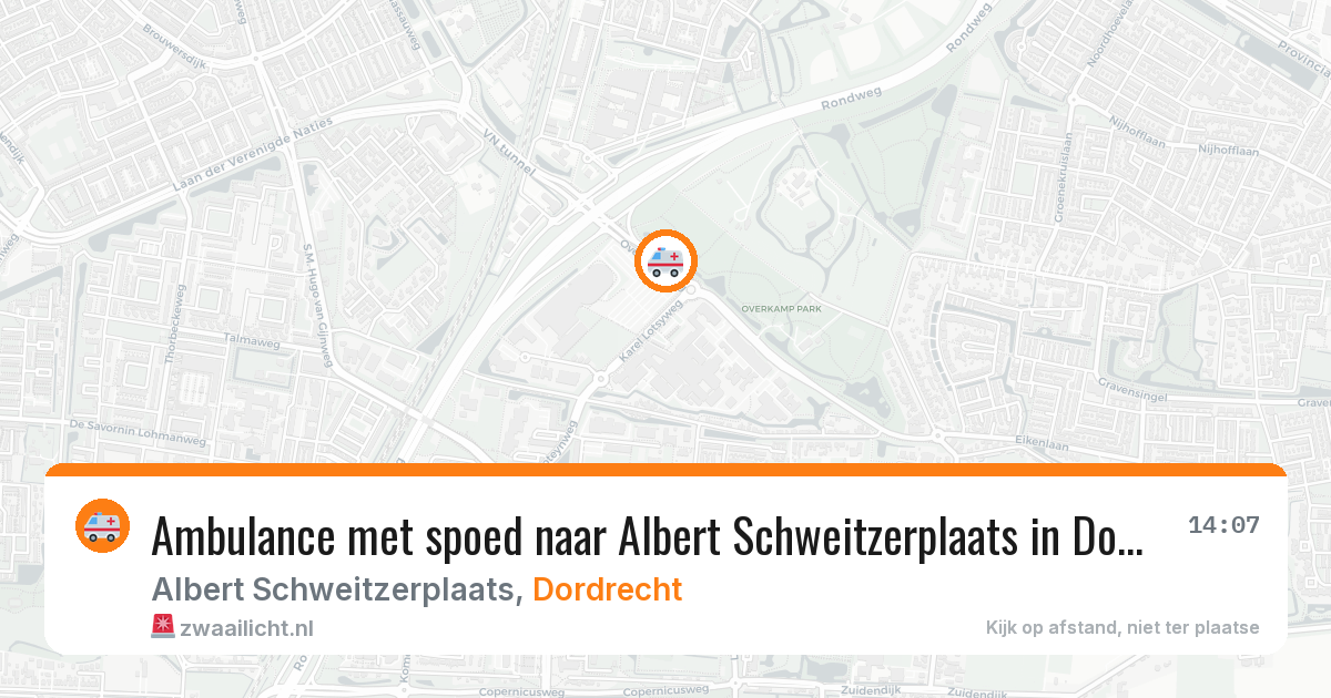 Ambulance met spoed naar Albert Schweitzerplaats in Dordrecht — 16 mrt 2026