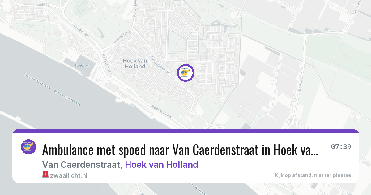 Ambulance met spoed naar Van Caerdenstraat in Hoek van Holland — 29 apr 2026