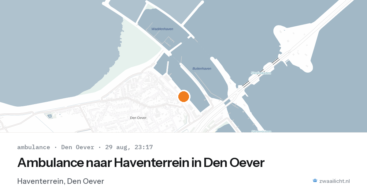 Ambulance naar Haventerrein in Den Oever — 29 aug 2026