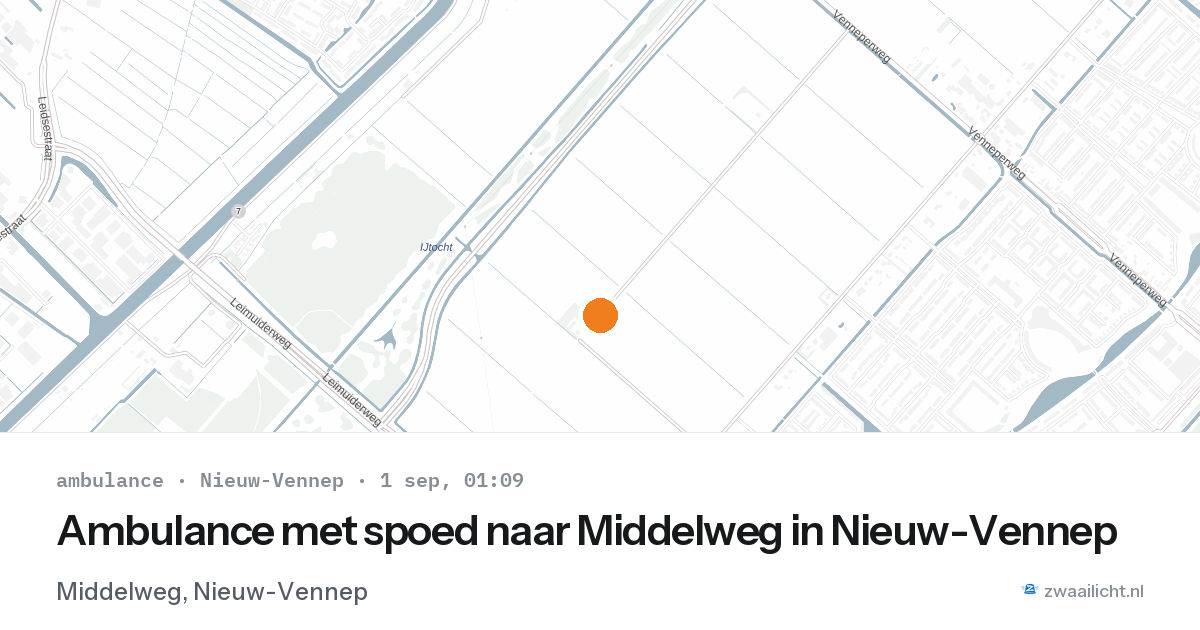 Ambulance met spoed naar Middelweg in Nieuw-Vennep — 31 aug 2026