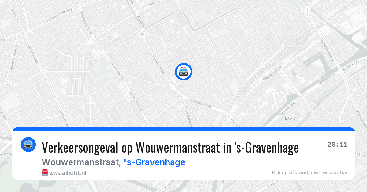Verkeersongeval op Wouwermanstraat in 's-Gravenhage — 14 apr 2026