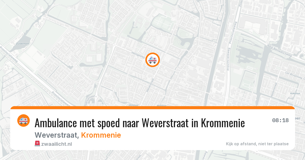 Ambulance met spoed naar Weverstraat in Krommenie — 13 jun 2026