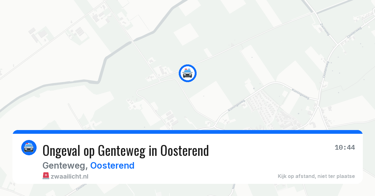 Ongeval op Genteweg in Oosterend — 3 aug 2026