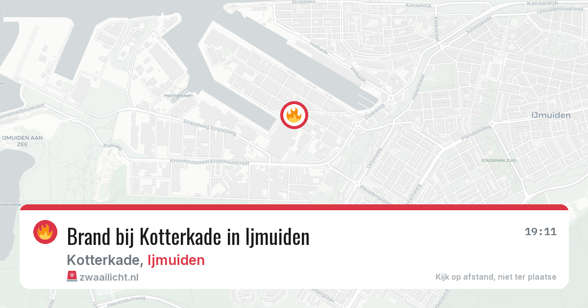 Brand bij Kotterkade in Ijmuiden — 19 jul 2026
