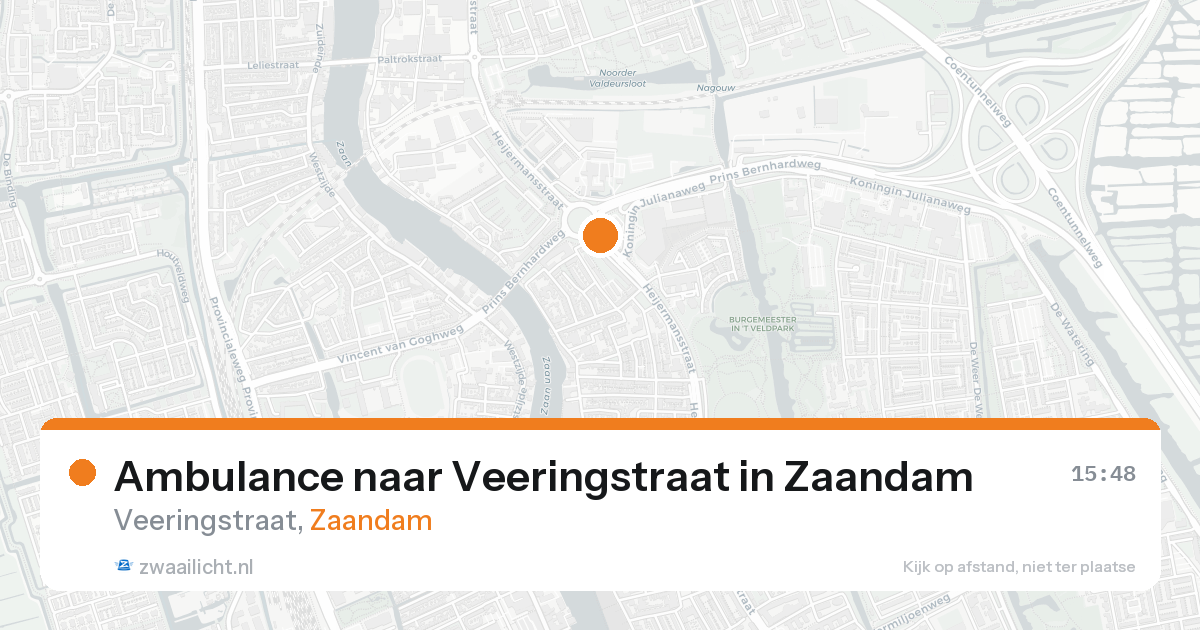 Ambulance naar Veeringstraat in Zaandam — 17 aug 2026