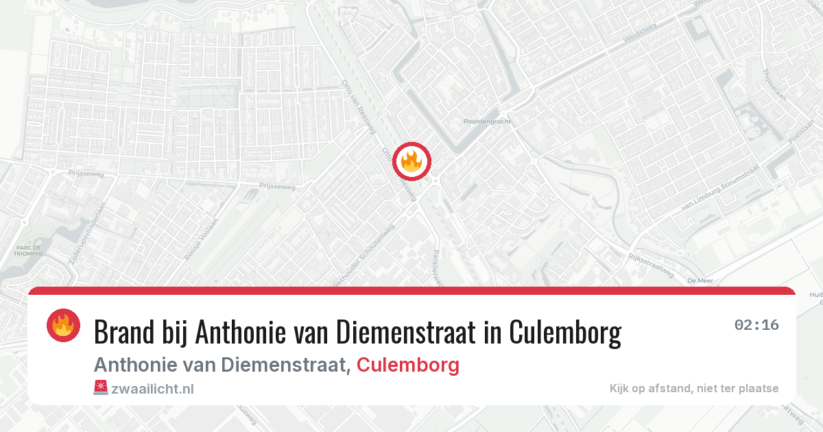 Brand bij Anthonie van Diemenstraat in Culemborg — 9 jul 2026