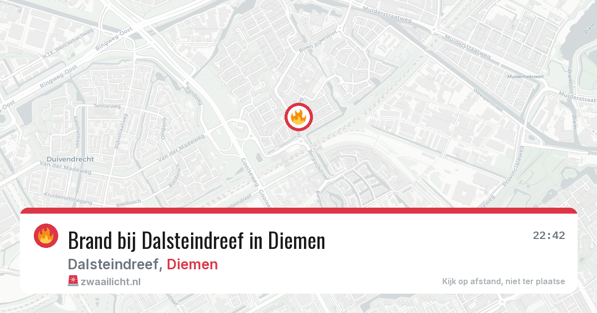 Brand bij Dalsteindreef in Diemen — 13 mei 2026