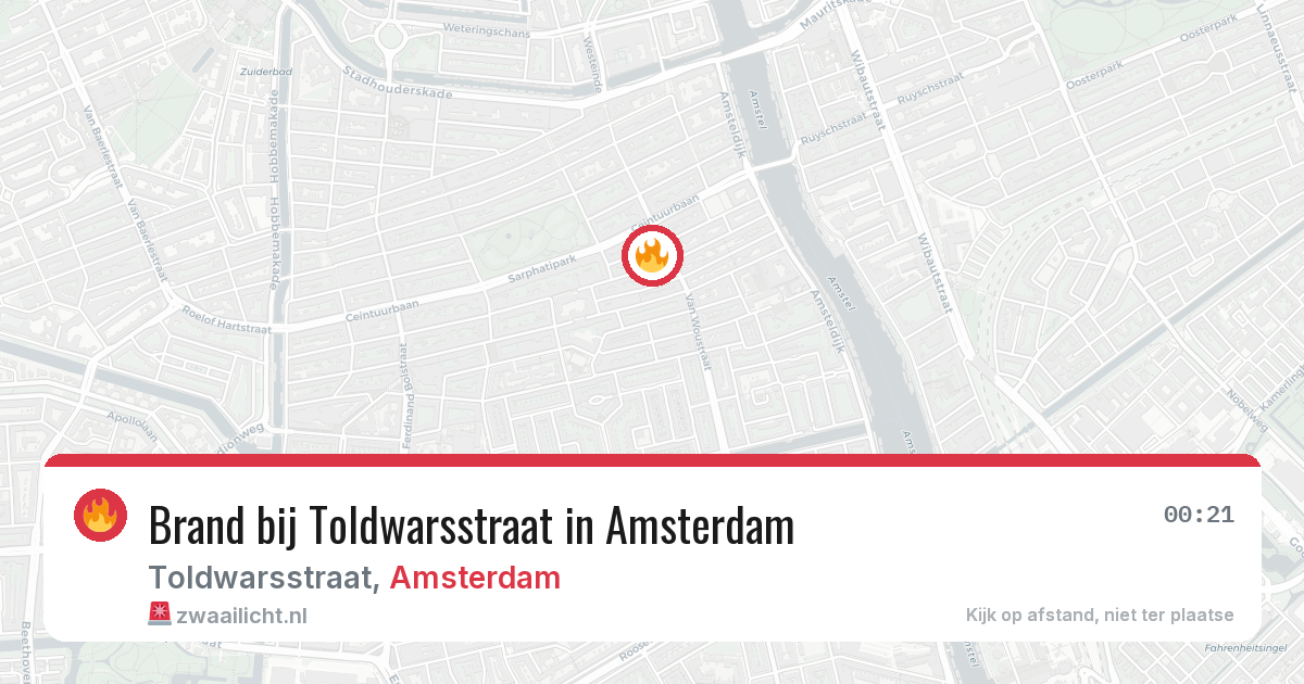 Brand bij Toldwarsstraat in Amsterdam — 12 mrt 2026