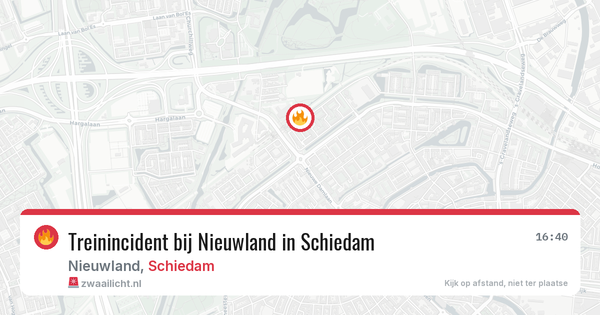 Treinincident bij Nieuwland in Schiedam — 25 mei 2026