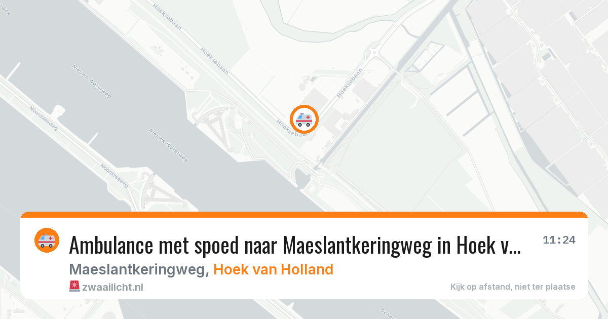 Ambulance met spoed naar Maeslantkeringweg in Hoek van Holland — 19 apr 2026