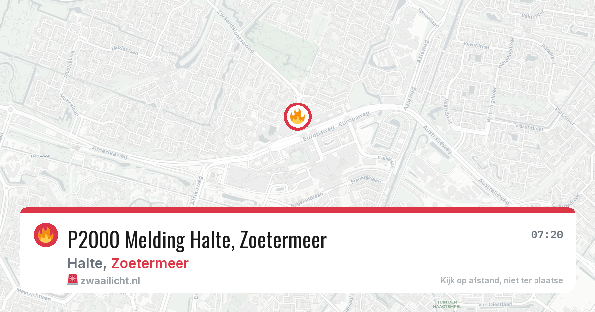 P2000 Melding Halte, Zoetermeer — 9 feb 2026