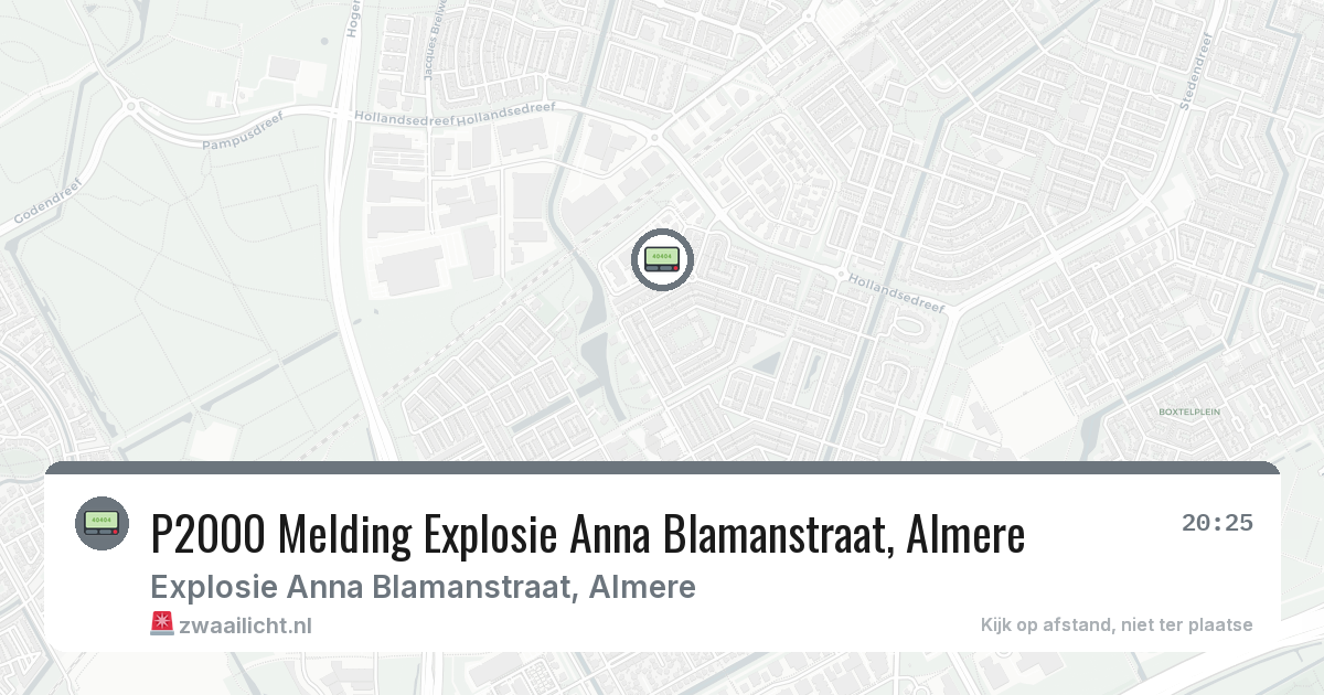 P2000 Melding Explosie Anna Blamanstraat, Almere — 3 feb 2026