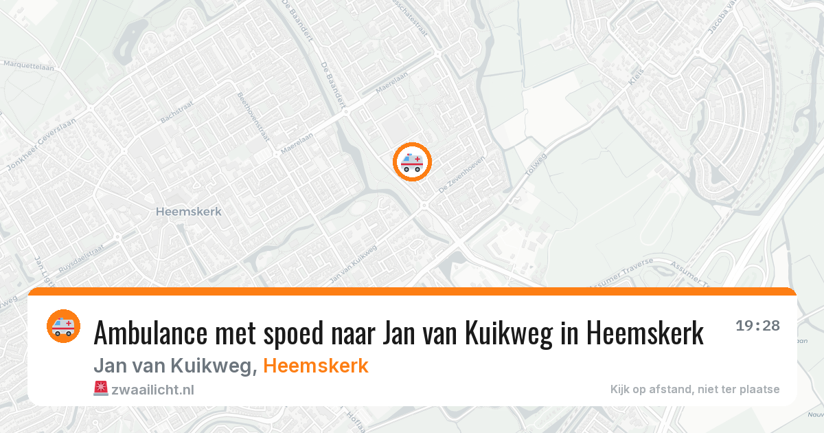Ambulance met spoed naar Jan van Kuikweg in Heemskerk — 7 aug 2026