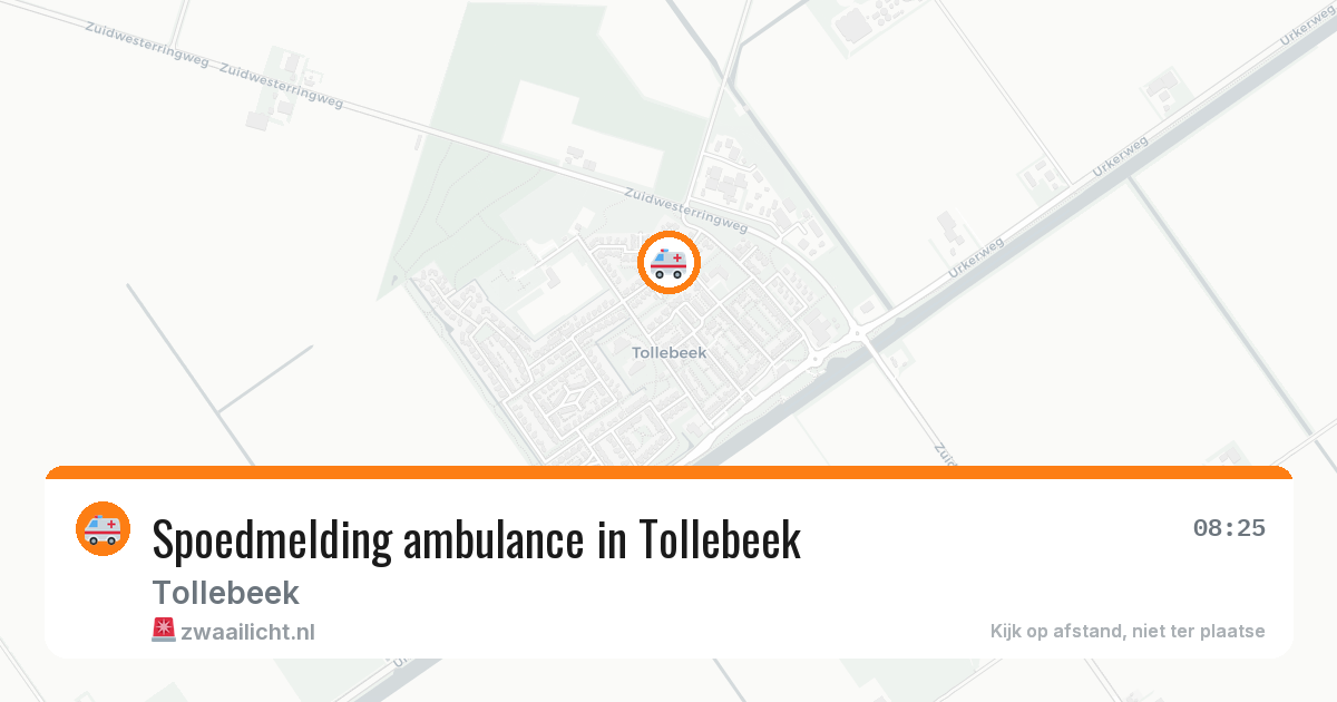 Spoedmelding ambulance in Tollebeek — 29 jun 2026