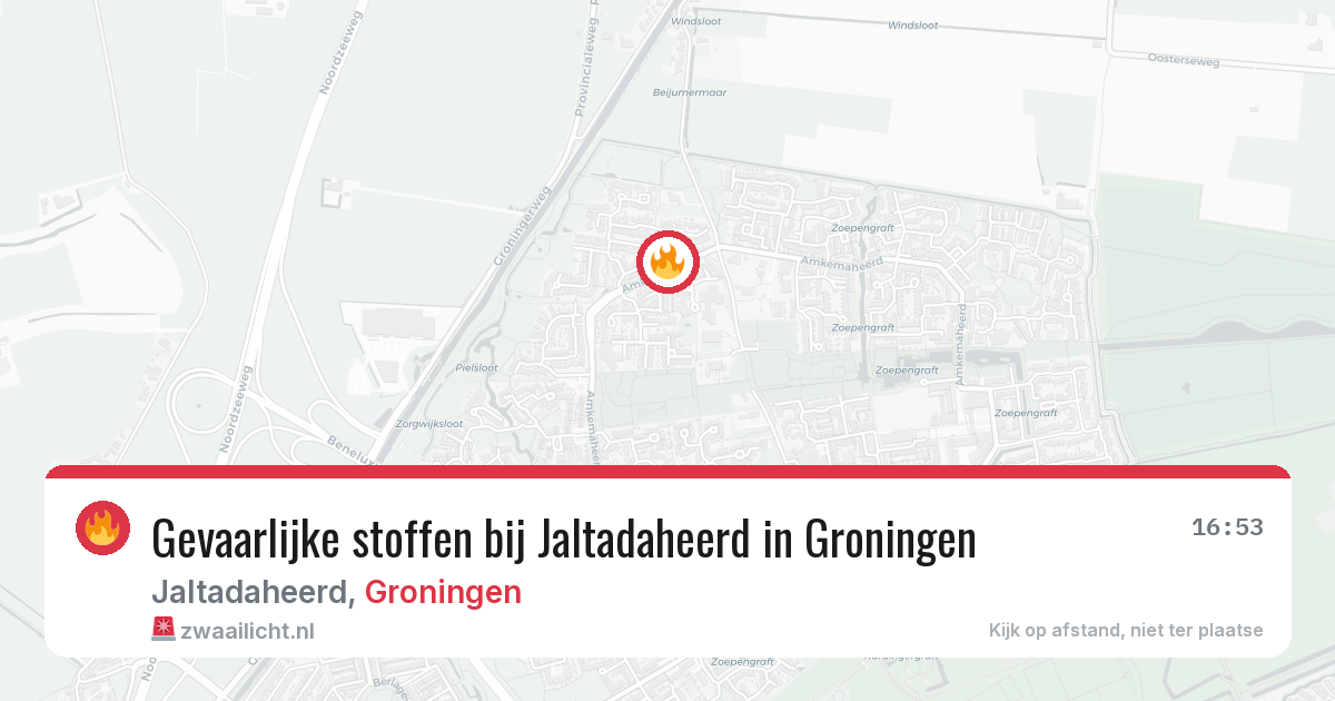 Gevaarlijke stoffen bij Jaltadaheerd in Groningen — 15 jun 2026
