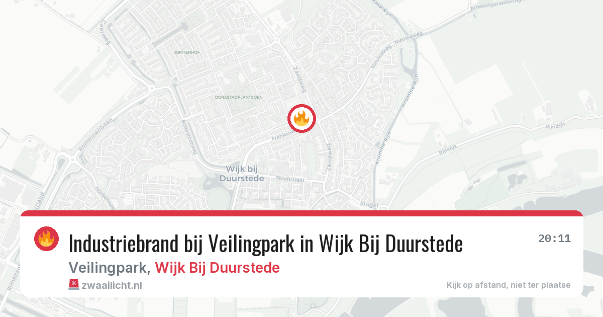 Industriebrand bij Veilingpark in Wijk Bij Duurstede — 19 jun 2026