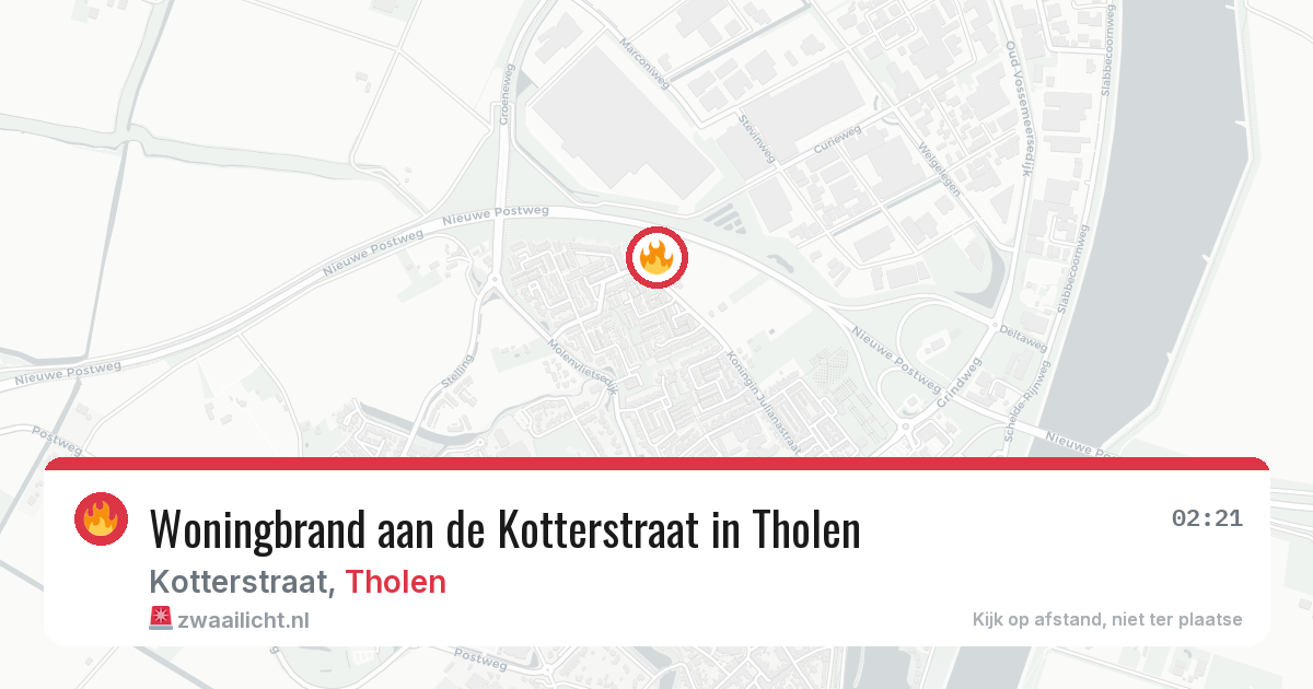 Woningbrand aan de Kotterstraat in Tholen — 24 jun 2026