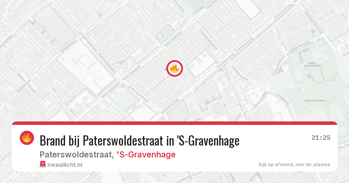 Brand bij Paterswoldestraat in 'S-Gravenhage — 22 mei 2026