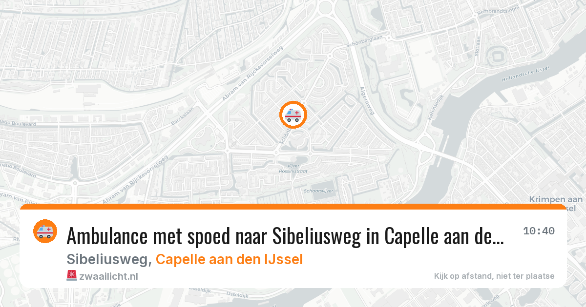 Ambulance met spoed naar Sibeliusweg in Capelle aan den IJssel — 26 mrt 2026