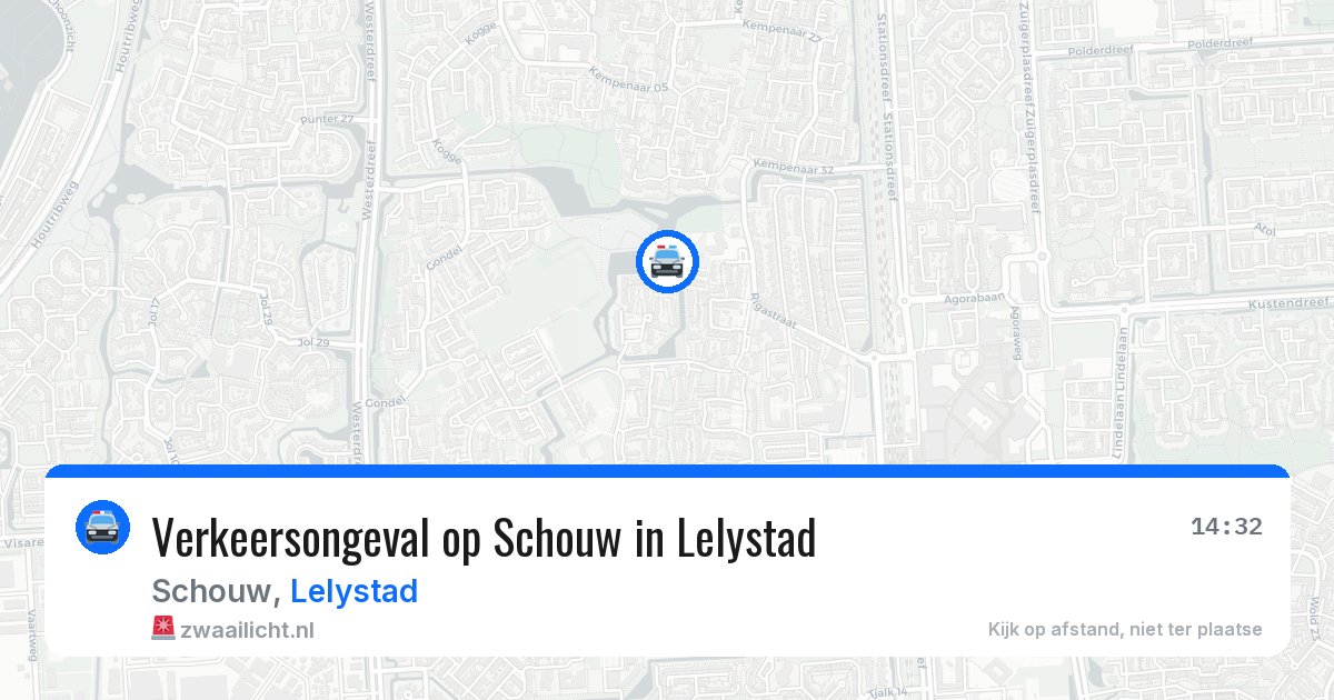 Verkeersongeval op Schouw in Lelystad — 1 jul 2026