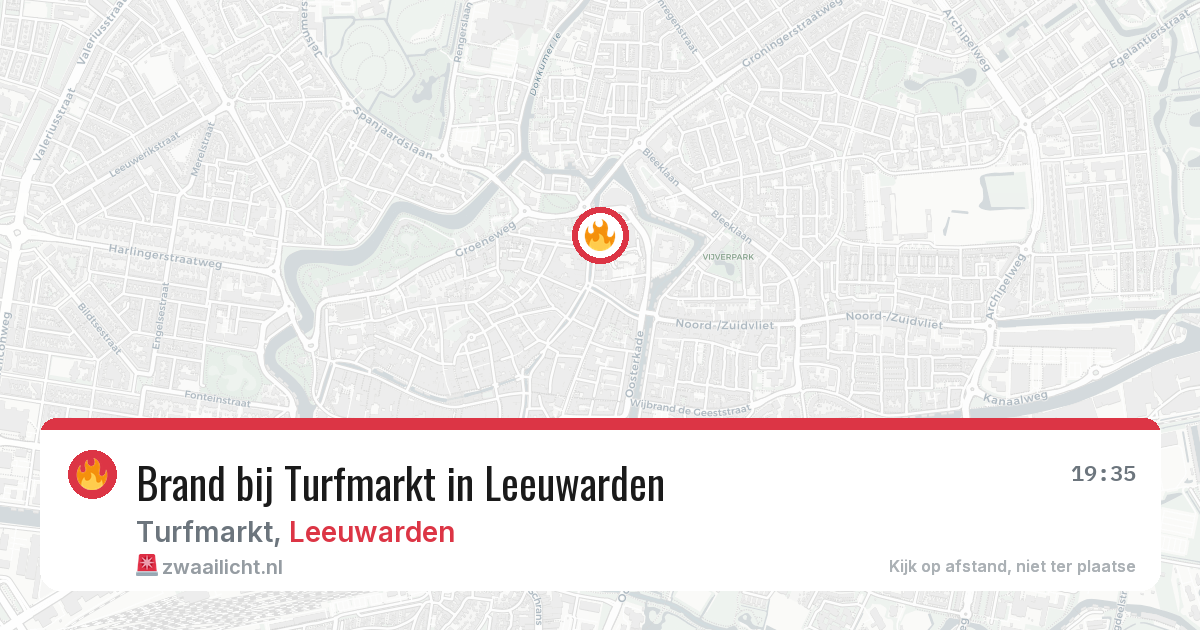 Brand bij Turfmarkt in Leeuwarden — 21 apr 2026