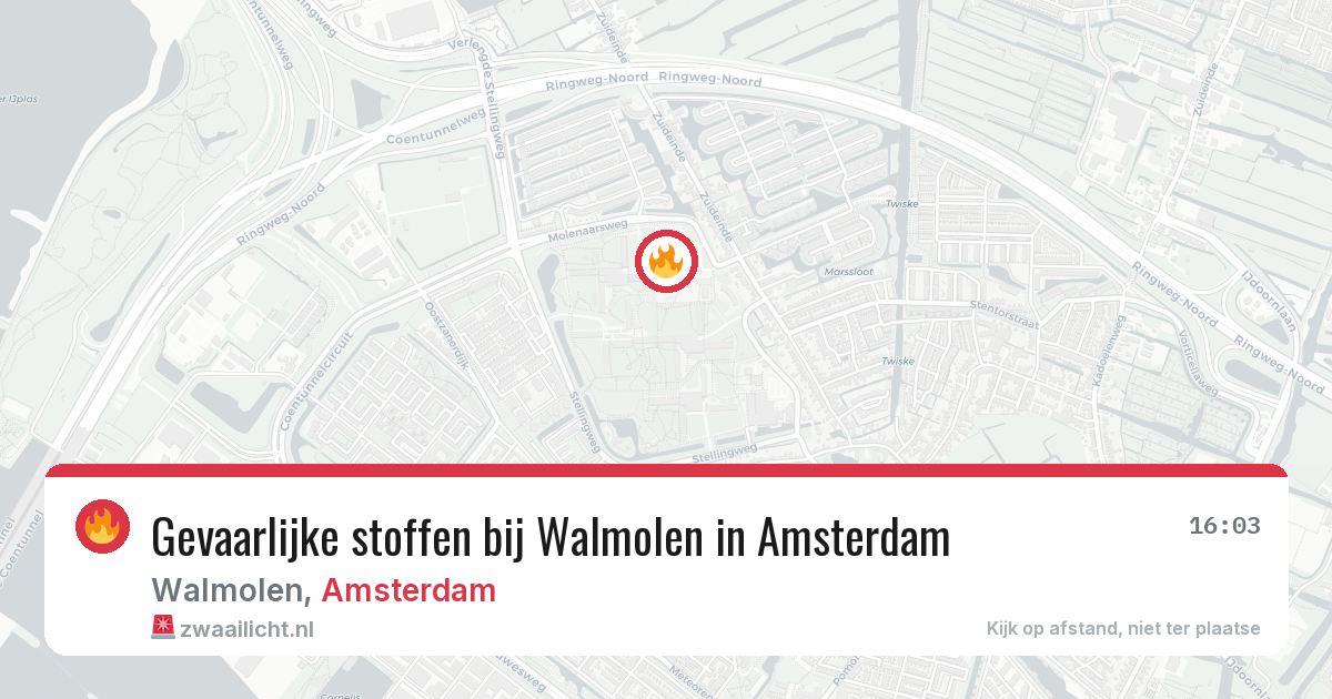 Gevaarlijke stoffen bij Walmolen in Amsterdam — 23 jul 2026