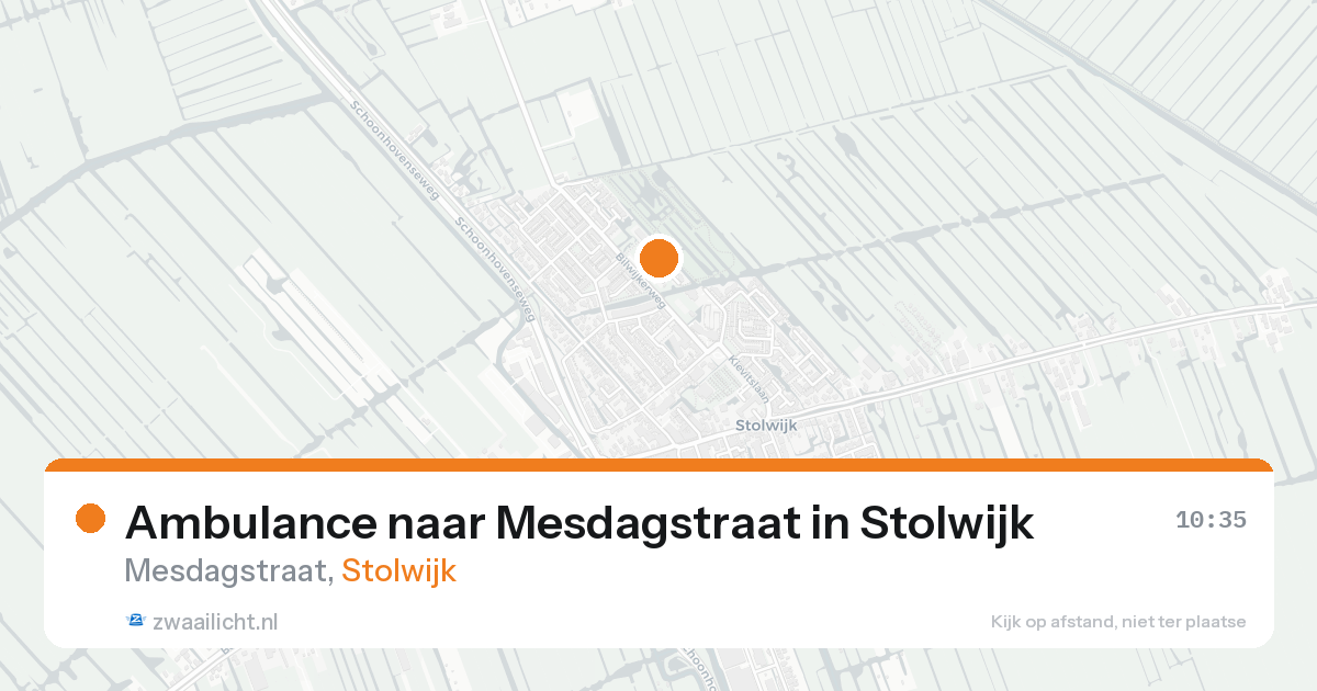 Ambulance naar Mesdagstraat in Stolwijk — 20 aug 2026