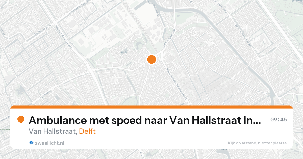 Ambulance met spoed naar Van Hallstraat in Delft — 25 aug 2026
