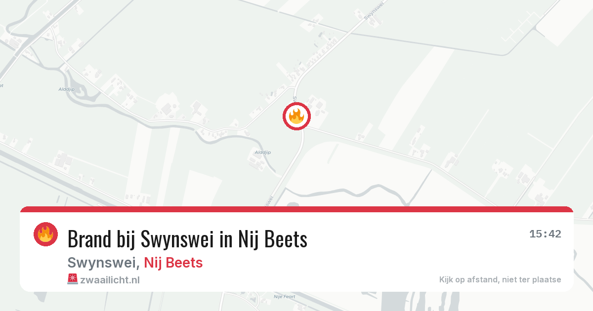 Brand bij Swynswei in Nij Beets — 30 jul 2026