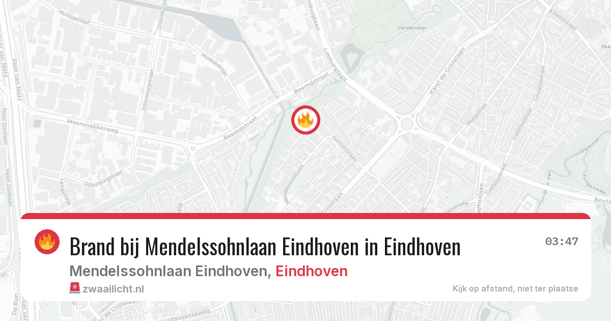 Brand bij Mendelssohnlaan Eindhoven in Eindhoven — 25 jul 2026