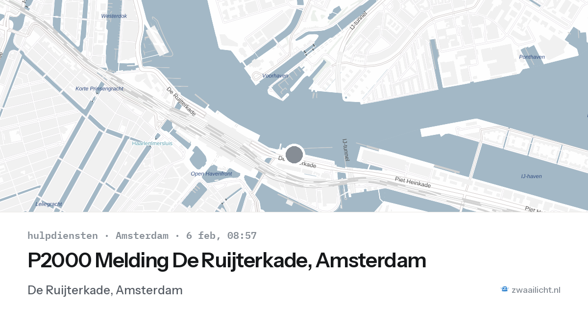 P2000 Melding De Ruijterkade, Amsterdam — 6 feb 2026