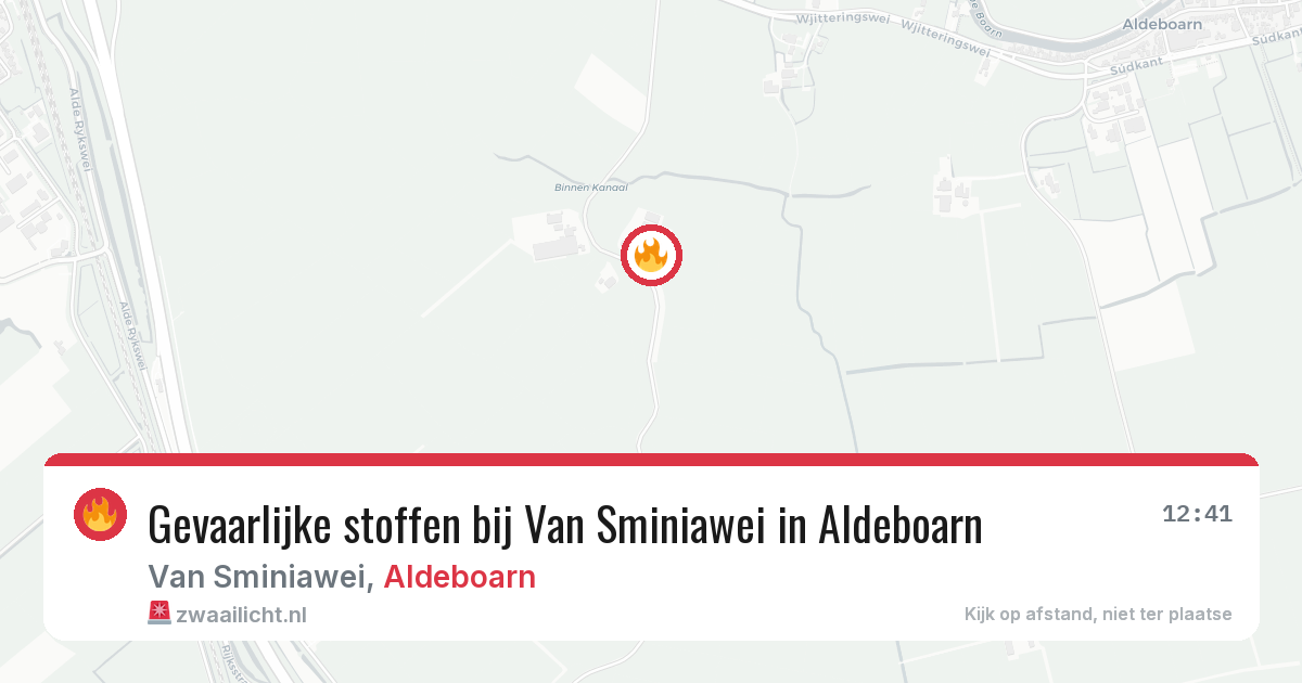 Gevaarlijke stoffen bij Van Sminiawei in Aldeboarn — 8 jun 2026