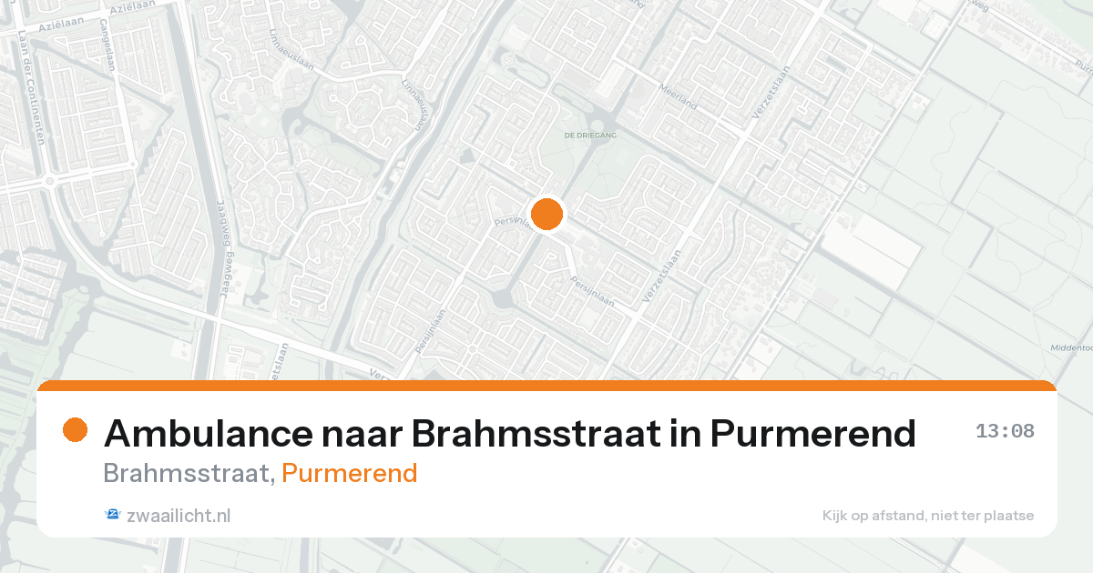 Ambulance naar Brahmsstraat in Purmerend — 15 aug 2026