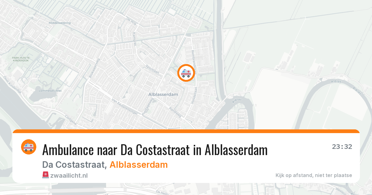 Ambulance naar Da Costastraat in Alblasserdam — 17 jul 2026