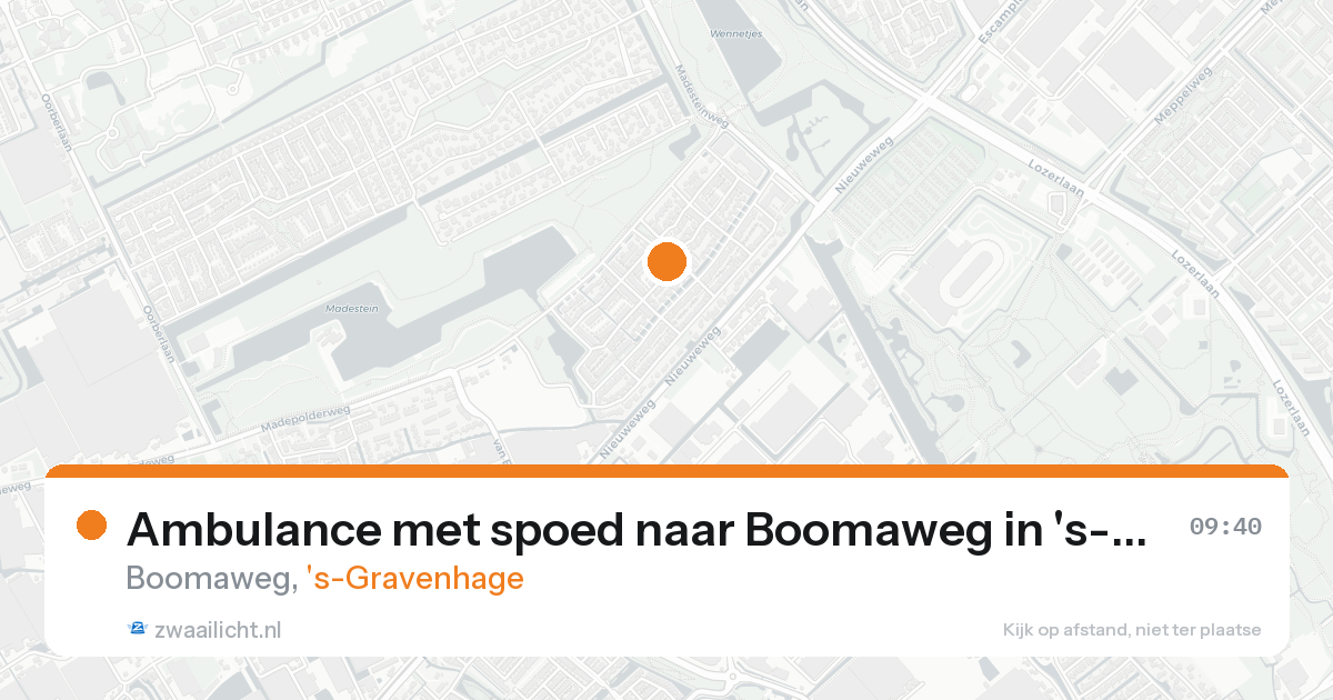Ambulance met spoed naar Boomaweg in 's-Gravenhage — 20 aug 2026